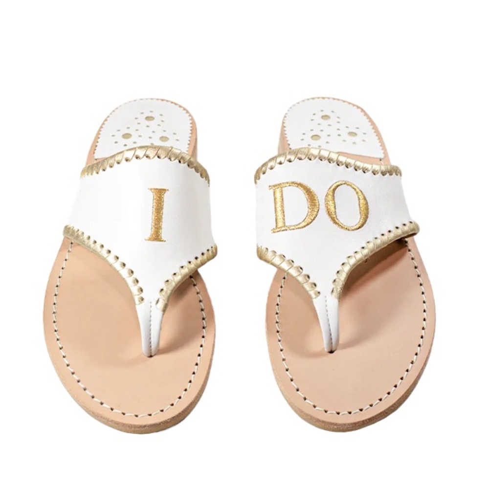 🌴 Jack Rogers Embroidered “I DO” Sandal
